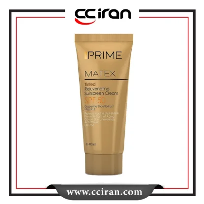 کرم ضدآفتاب جوان‌کننده رنگی SPF 50 پرایم  نمای روبرو