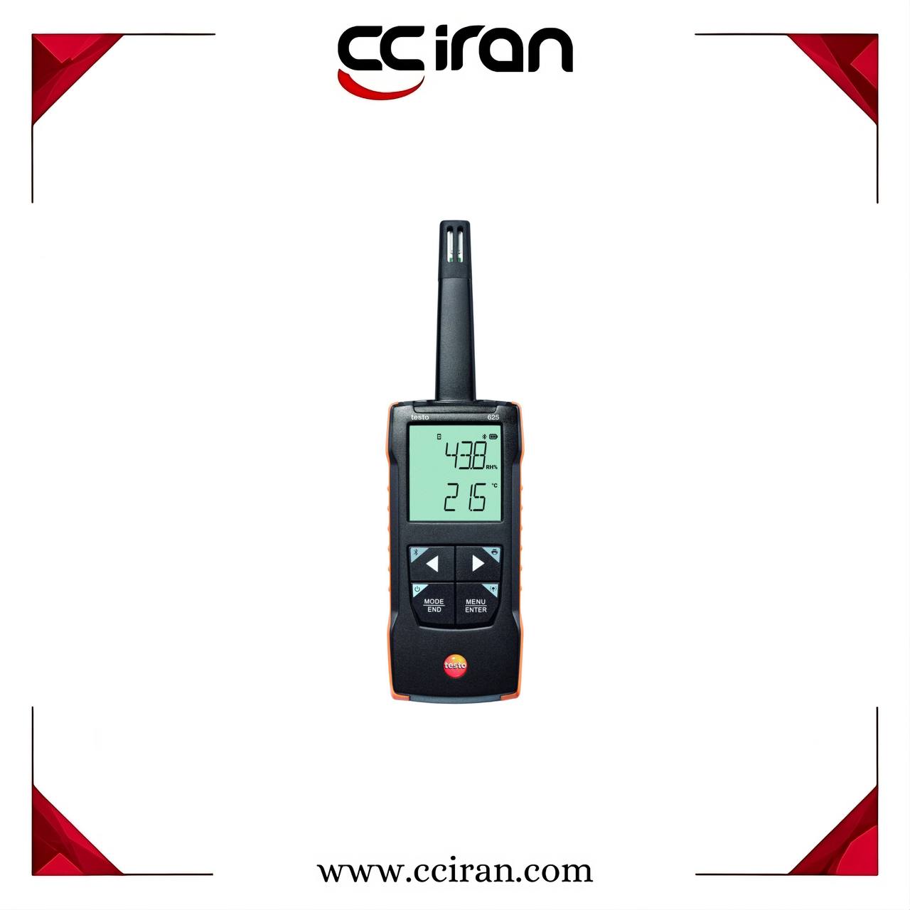 دماسنج و رطوبت‌سنج محیطی تستو مدل (New) Testo 625 با پراب دما و رطوبت، مناسب برای کنترل شرایط محیطی در آزمایشگاه، انبار و ساختمان