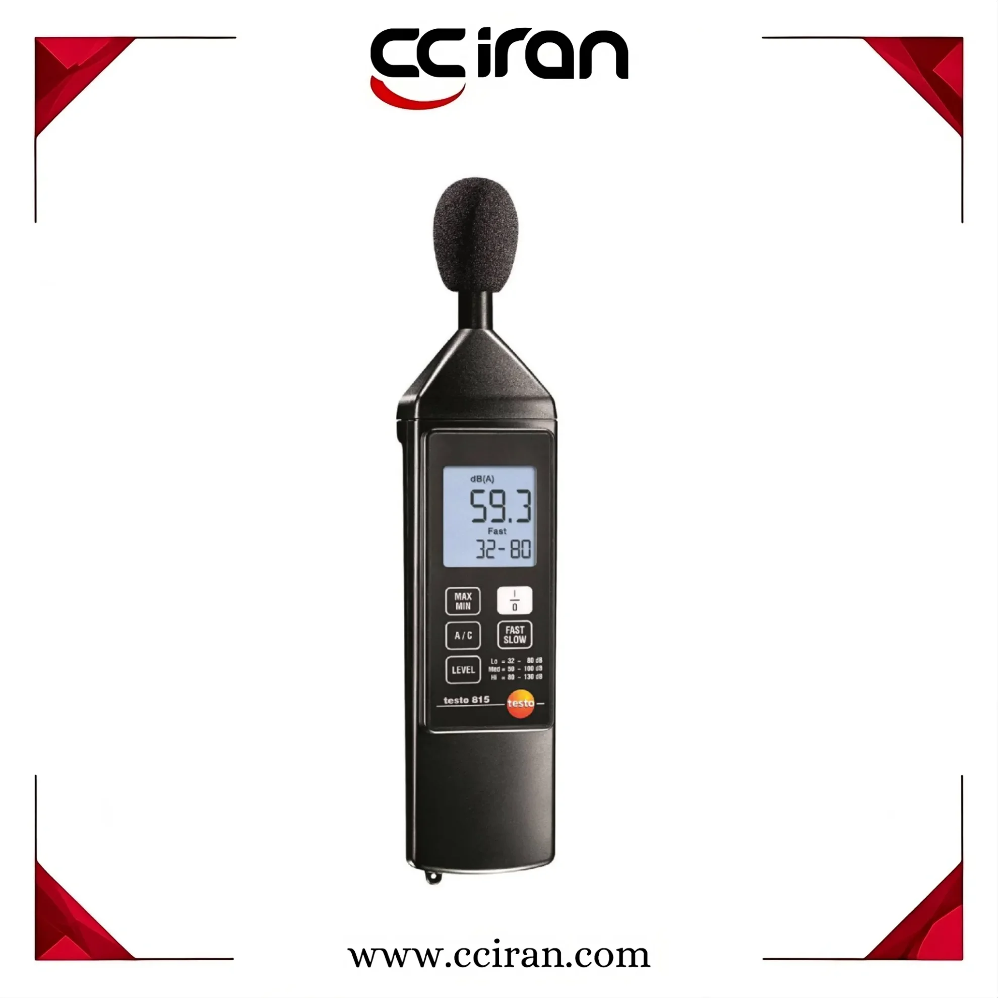 صوت‌سنج تستو مدل Testo 815 دستگاه اندازه‌گیری شدت صدا برای محیط‌های کاری، صنعتی و کنترل بهداشت شغلی