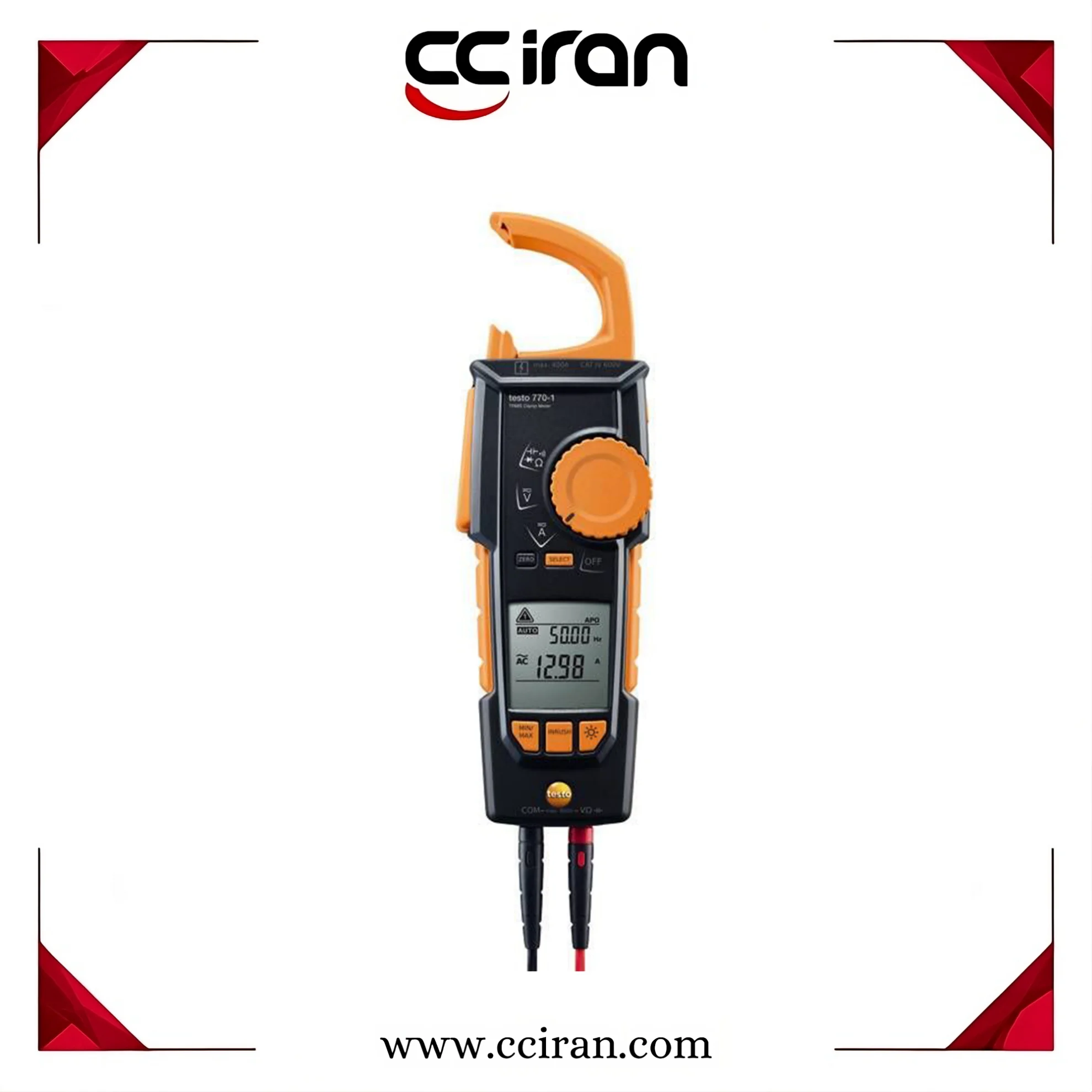 کلمپ آمپرمتر تستو مدل Testo 770-3 پیشرفته‌ترین مدل سری 770 با قابلیت پاورآنالایزر، اندازه‌گیری هارمونیک‌ها و True RMS برای کاربردهای صنعتی و حرفه‌ای
