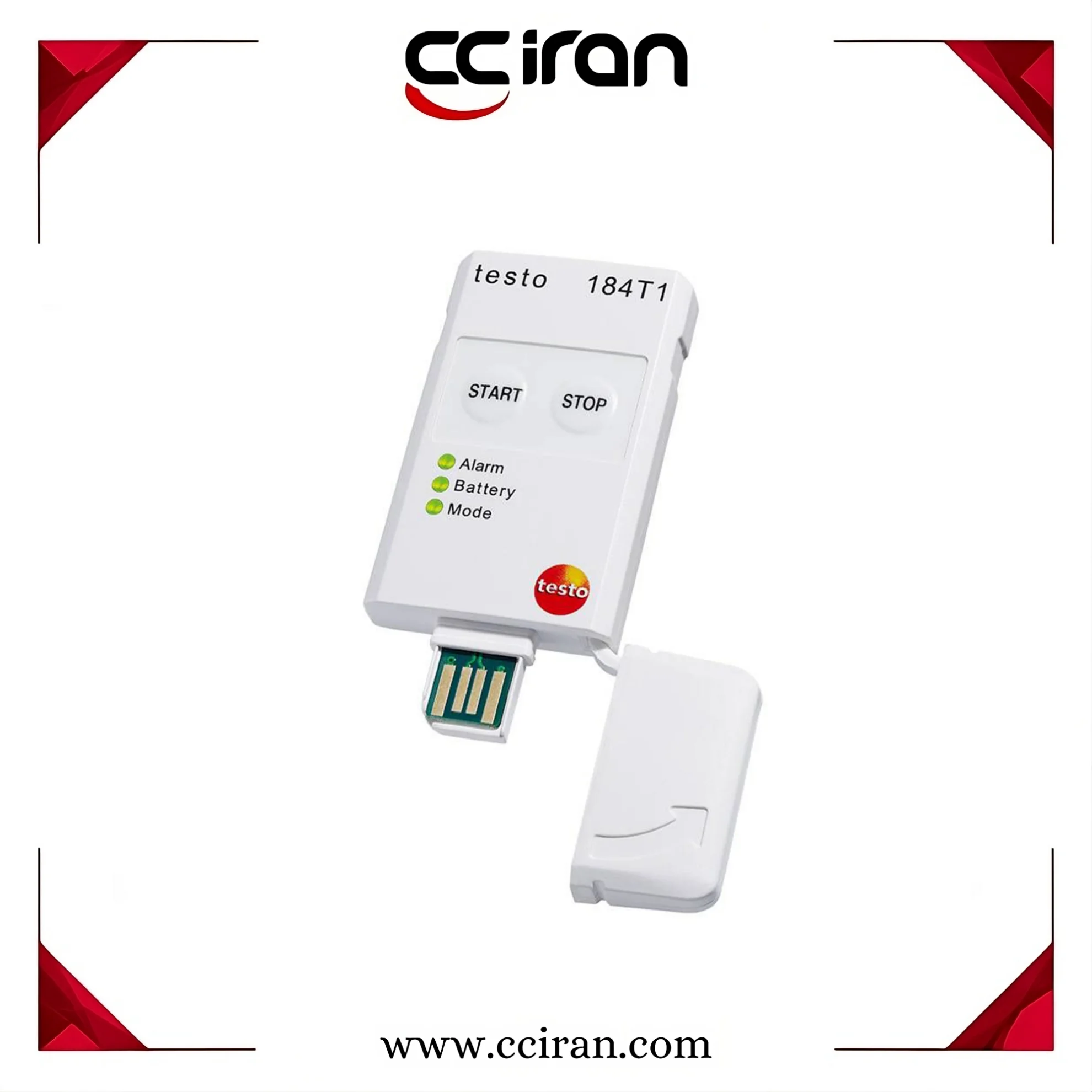 دیتالاگر دما تستو مدل Testo 184-T1 با اتصال USB مخصوص حمل‌ونقل مواد غذایی و دارویی در زنجیره سرد